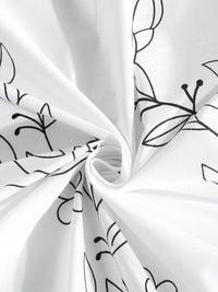 Myntra Elegant Homes White Floral 400 TC Cadar dengan 2 Sarung Bantal