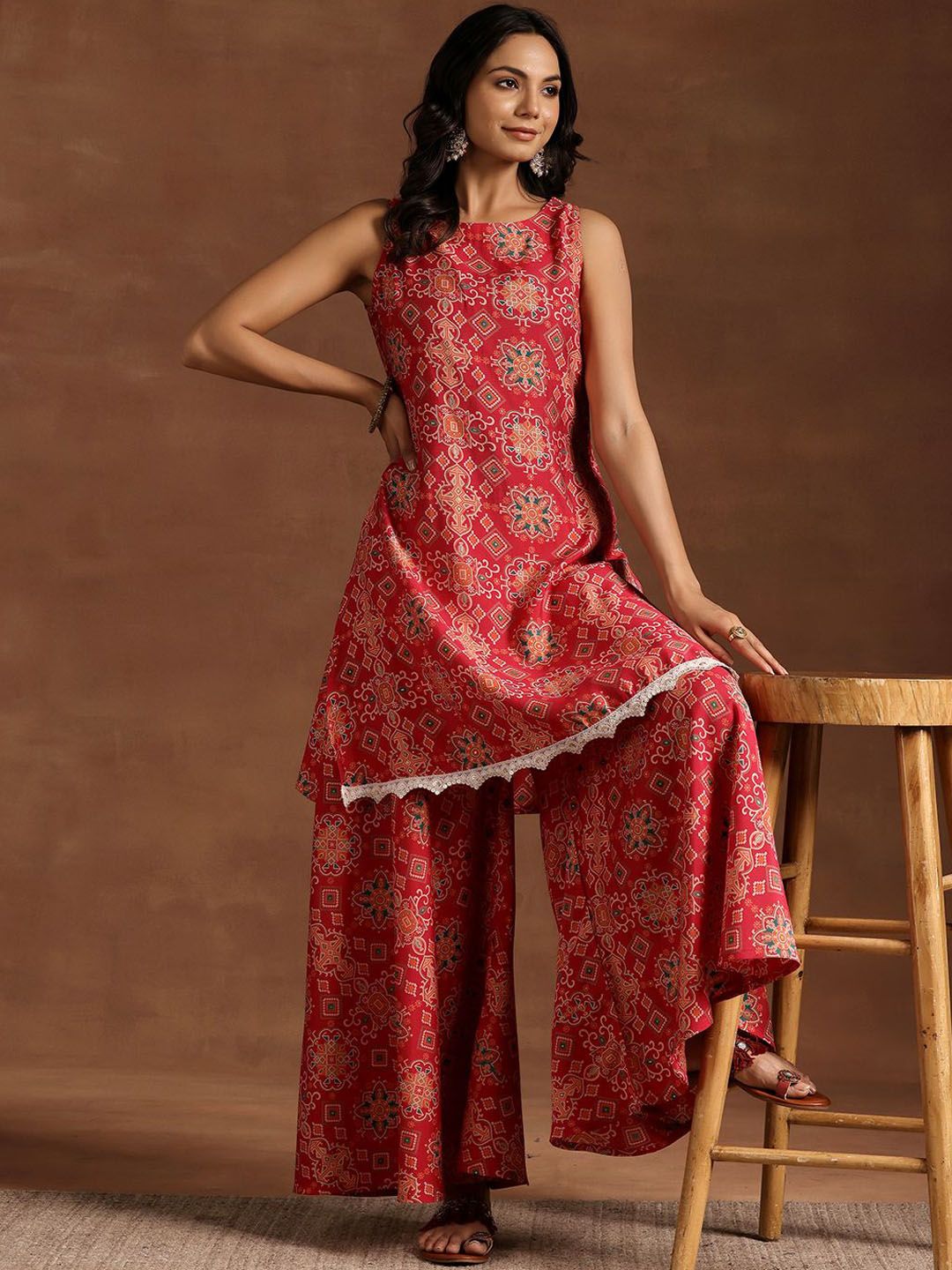 Libas Women Ethnic Motifs Printed Regular Kurta with Palazzos