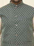 SOJANYA PLUS Men Printed Nehru Plus Size Jacket