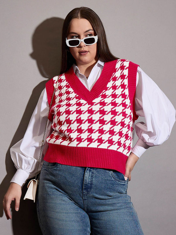 SASSAFRAS Curve Women Printed Sweater Vest