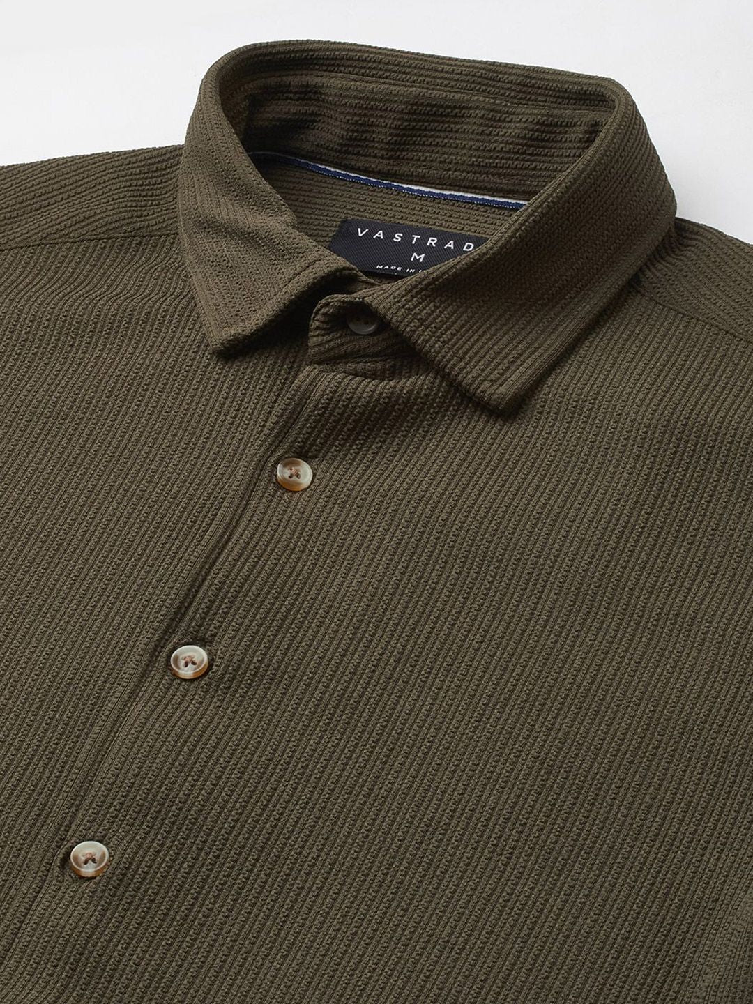 VASTRADO Men Olive Textured Shirt