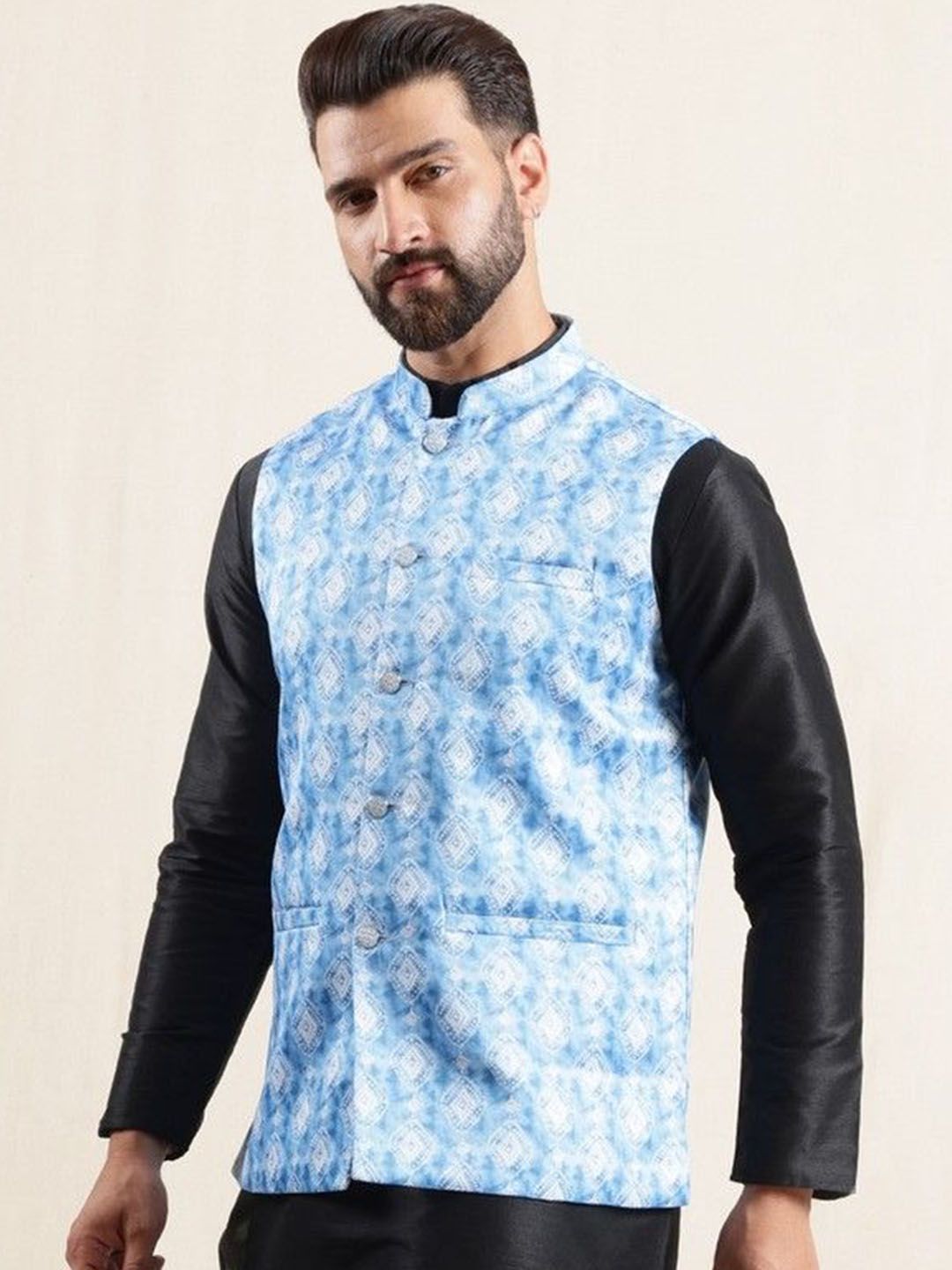 Jaket Nehru Bercetak Geometrik Anouk