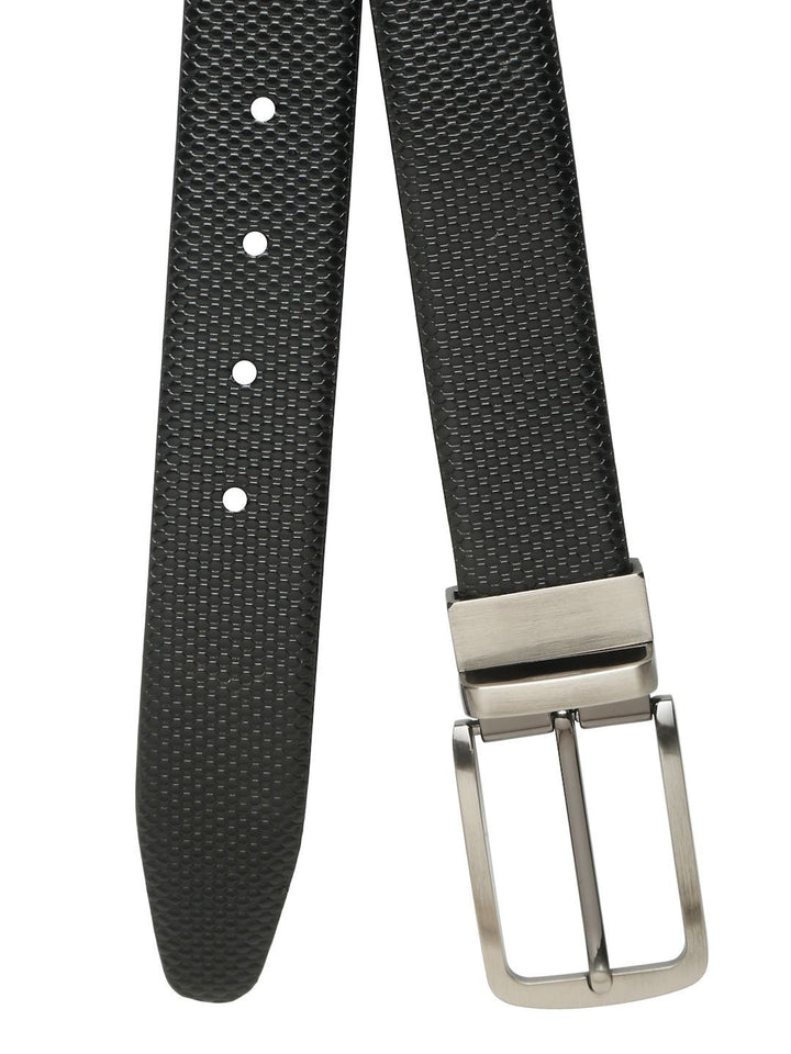 Teakwood Leathers Men Textured Leather Reversible Formal Belt