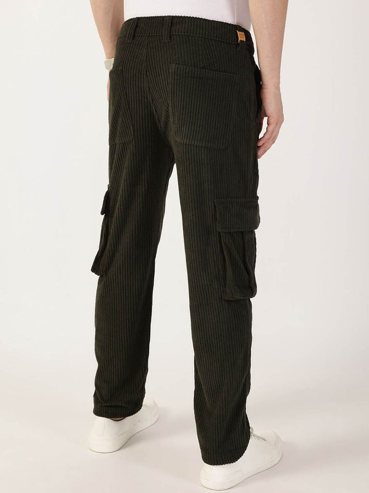 Thomas Scott Men Smart Regular Fit Corduroy Cargos