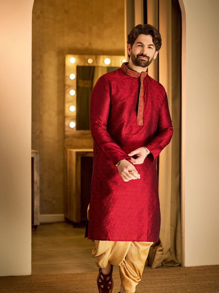 SOJANYA Paisley Woven Design Regular Straight Kurta With Dhoti Pant