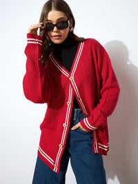 SASSAFRAS Women Self Design V - Neck Pullover Sweater