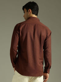DENNISON Relaxed Fit Textured Drop-Shoulder Sleeves Relaxed Fit Shirt