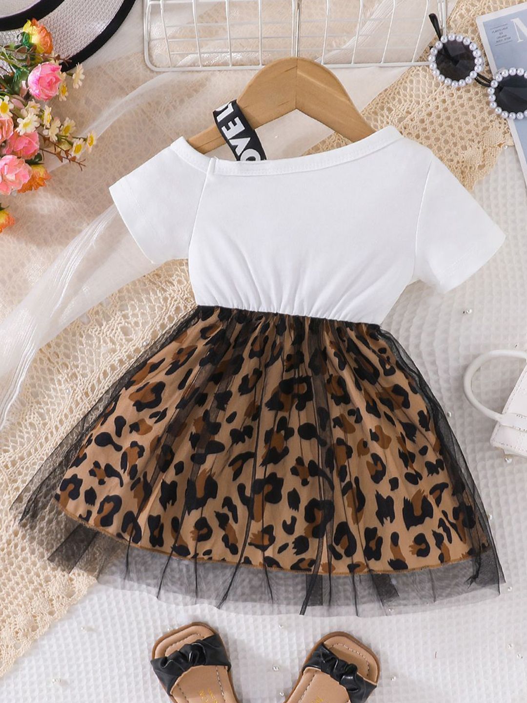 YK Girls Animal Print Peplum Maxi Dress