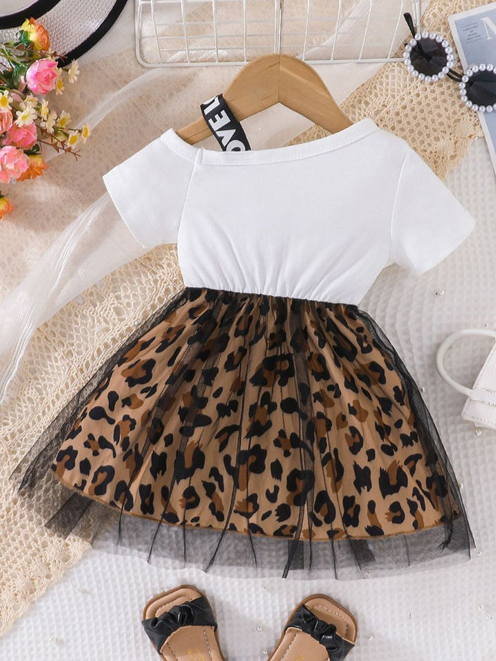 YK Girls Animal Print Peplum Maxi Dress
