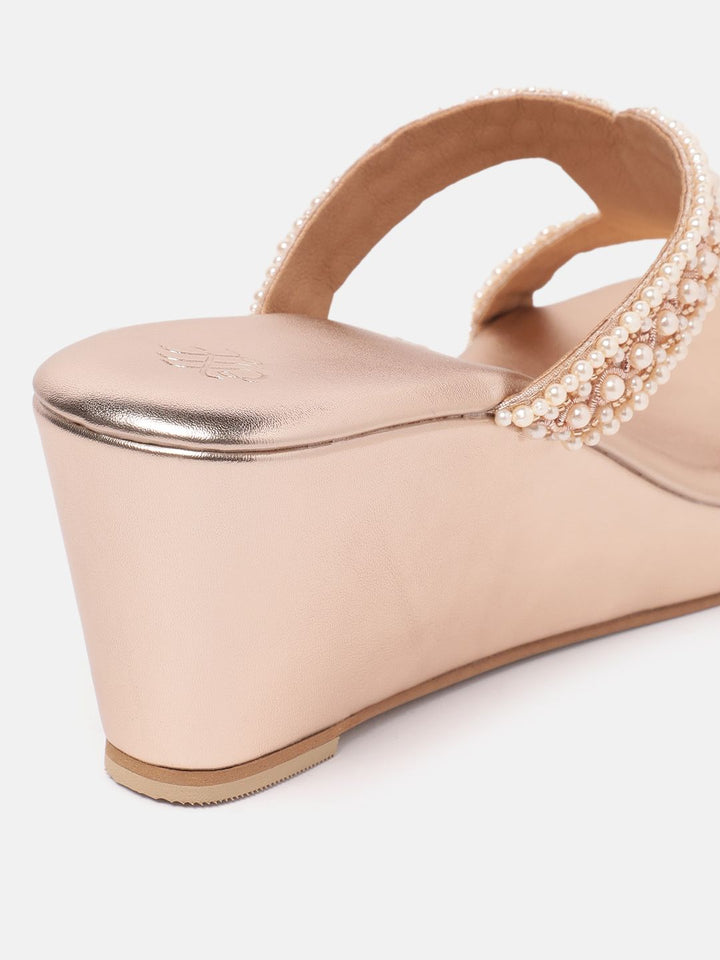 House of Pataudi Ethnic Embellished Wedge Heels