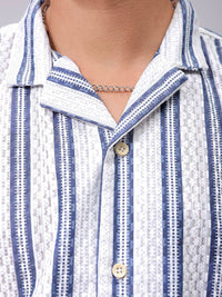 The Indian Garage Co Men Relaxed Fit Striped Textured Resortwear Shirt