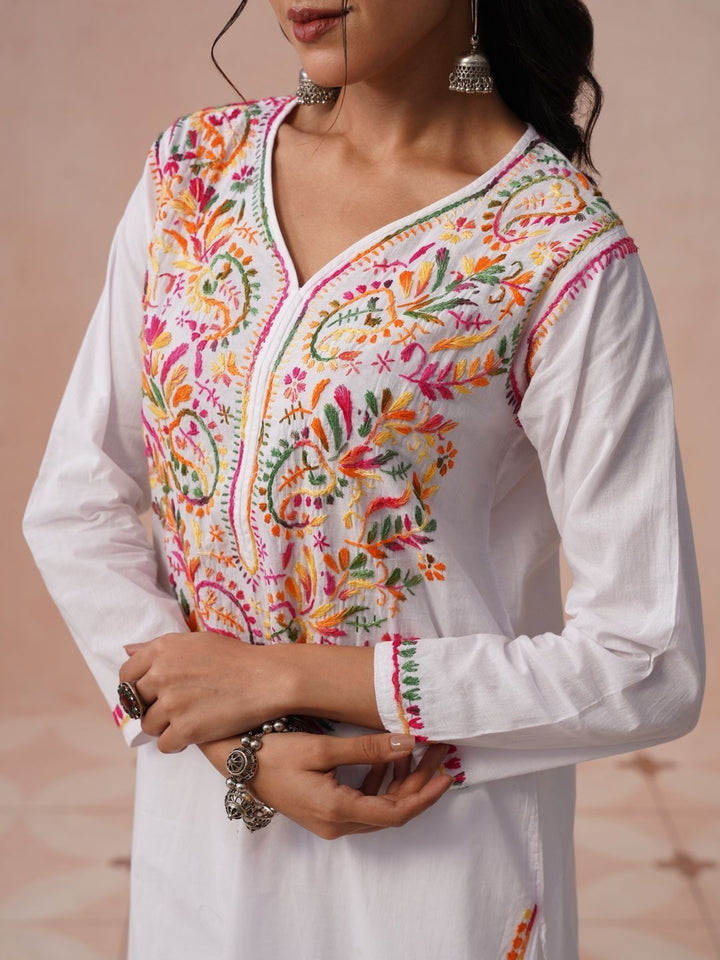 House of Chikankari Women Ethnic Motifs Embroidered Thread Work Kurta