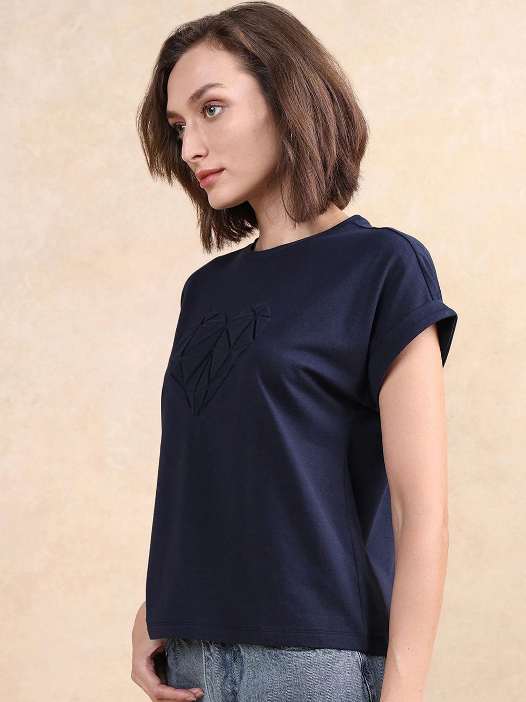 RAREISM Women Printed Extended Sleeves Pockets T-shirt