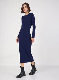 SASSAFRAS Women Long Sleeves Bodycon Midi Dress