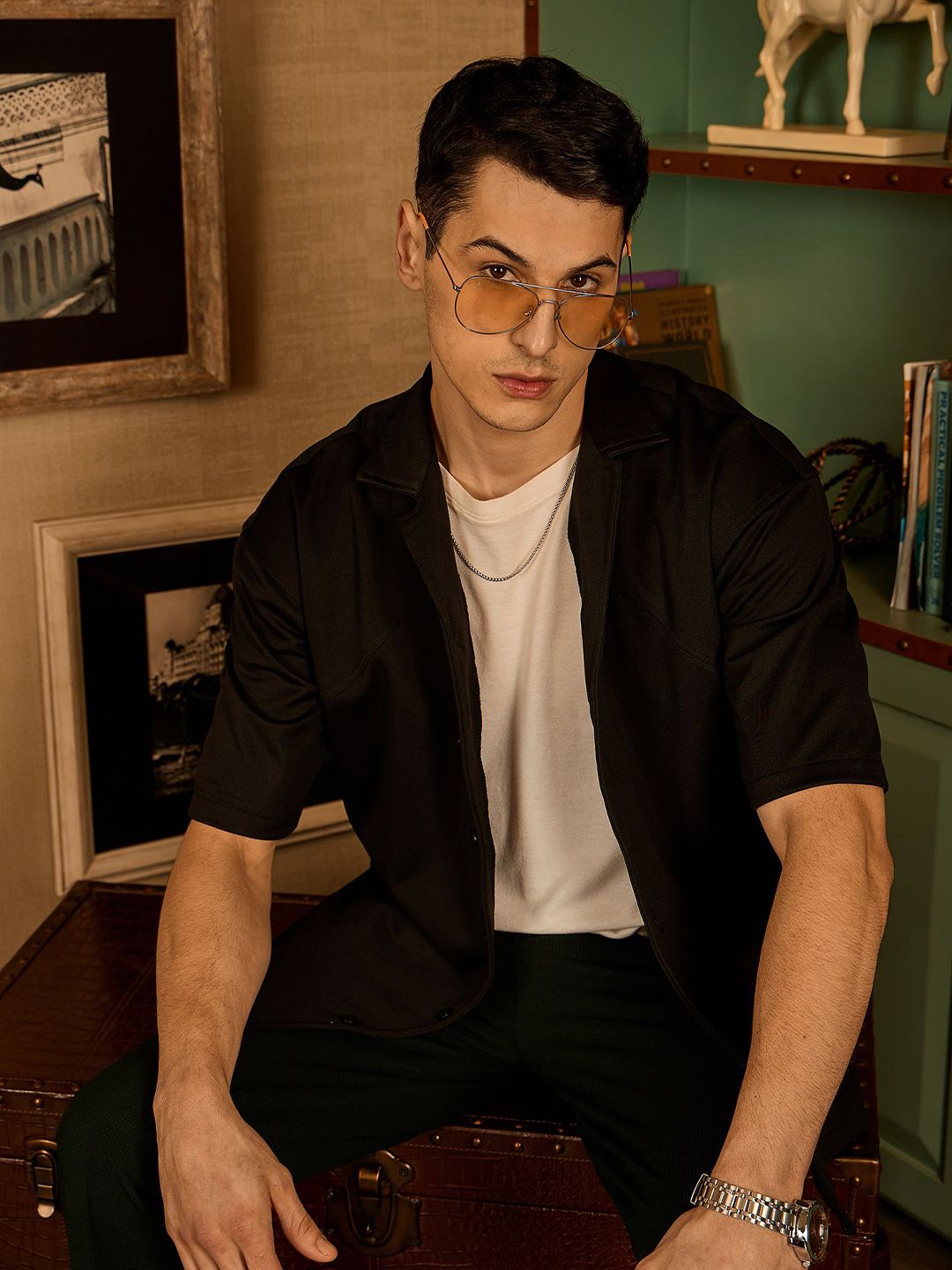 DENNISON Men Resort Wear Drop Shoulder Oversized Casual Shirt