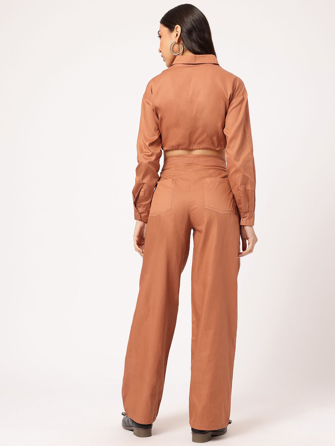 DressBerry Urban Eclectic Crop Shirt & Parachute Pants Co-Ords with Toggles