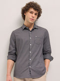 THE BEAR HOUSE Men Spread Collar Geometric Printed Cotton Tailored Fit Formal Shirt