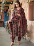 KALINI Women Ethnic Motifs Printed Regular Kurta with Trousers & With Dupatta
