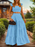 Dressberry Square Neck Top dengan Set Skirt Co-Ords