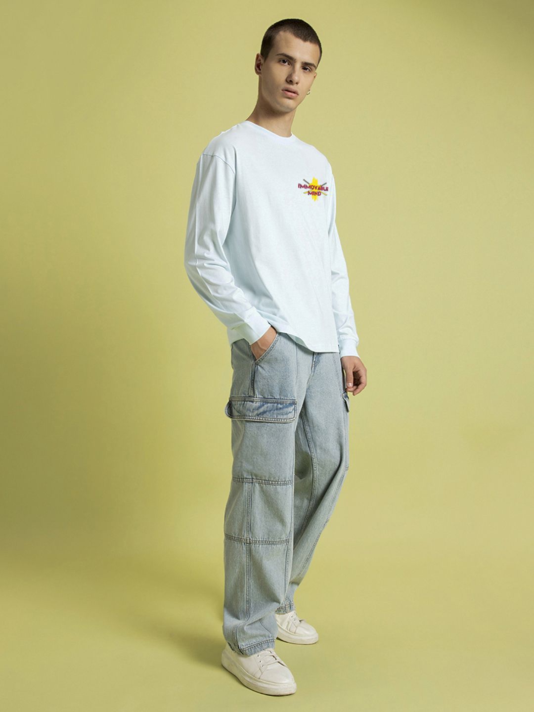 Bewakoof Men Ice Melt Akuma Graphic Printed Round Neck Pure Cotton Oversized T-shirt