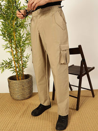 Thomas Scott Men Smart Loose Fit Easy Wash Cargos Trousers