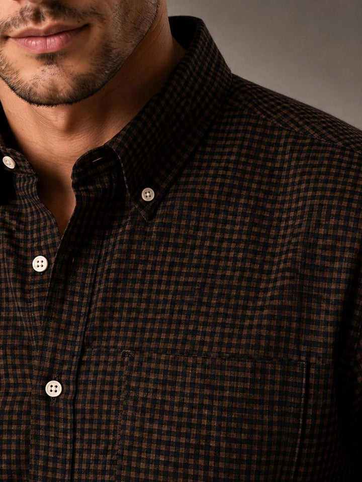 ADRO Men Standard Micro Checks Checked Casual Shirt