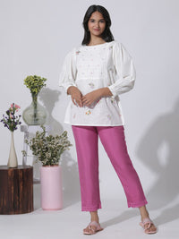 W Floral Print Cotton Top
