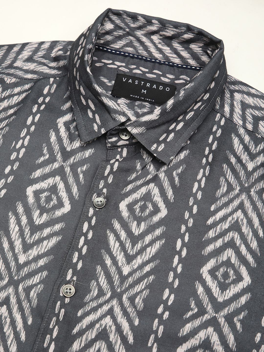 VASTRADO Men Classic Relaxed Fit Spread Collar Abstract Printed Cotton Casual Shirt