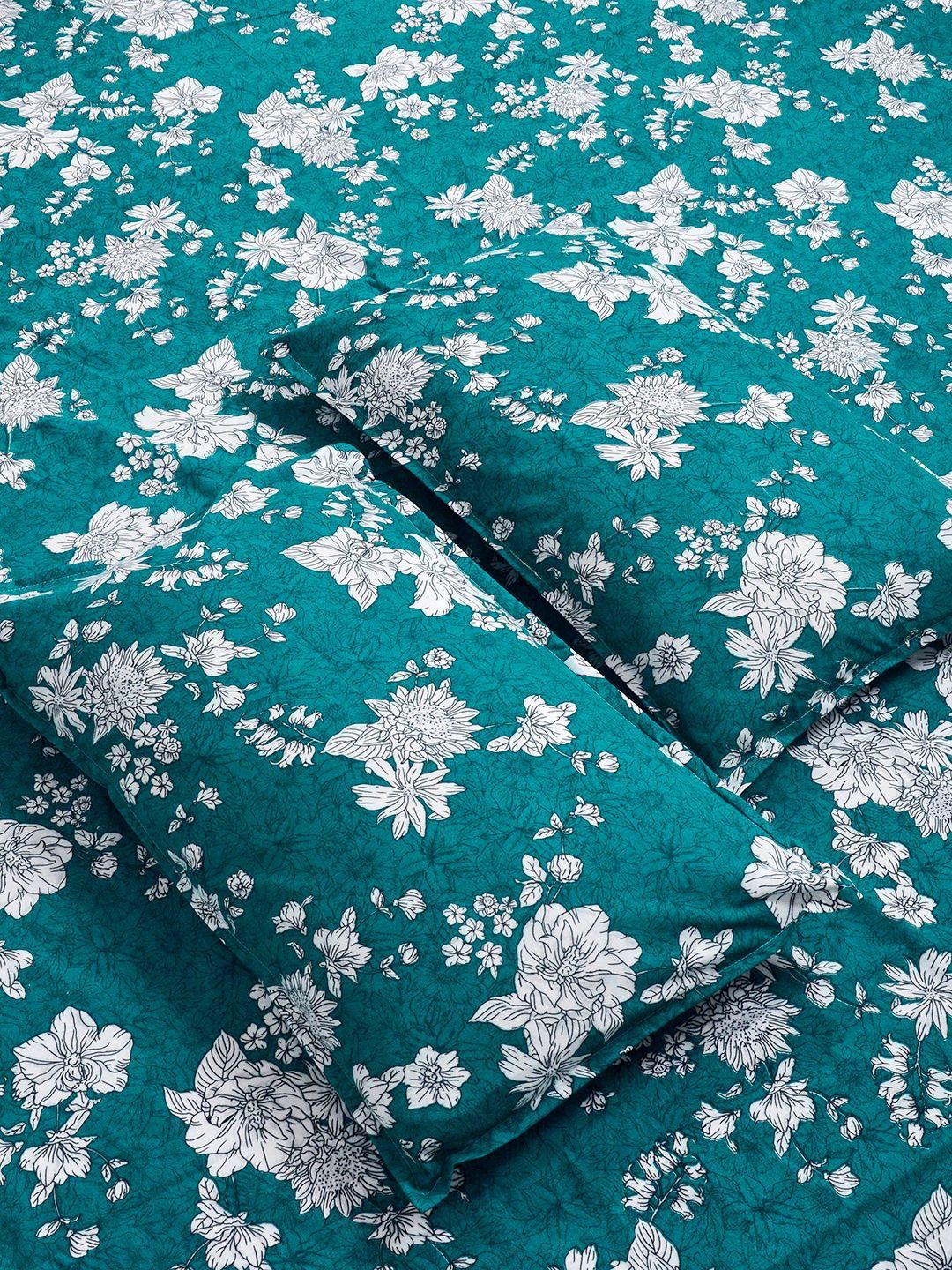 KLOTTHE Green Floral 300 TC Cadar King