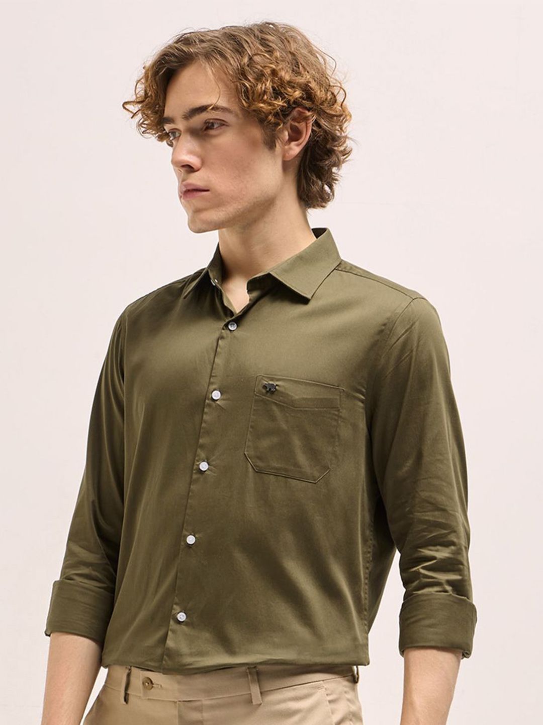 THE BEAR HOUSE Men Tailored Fit Cotton Formal Shirt
