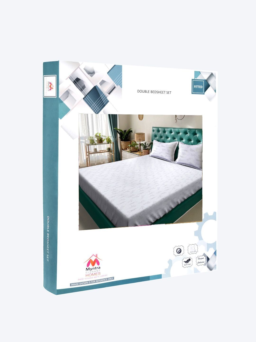Myntra Elegant Homes White Floral 400 TC Bedsheet with 2 Pillow Covers