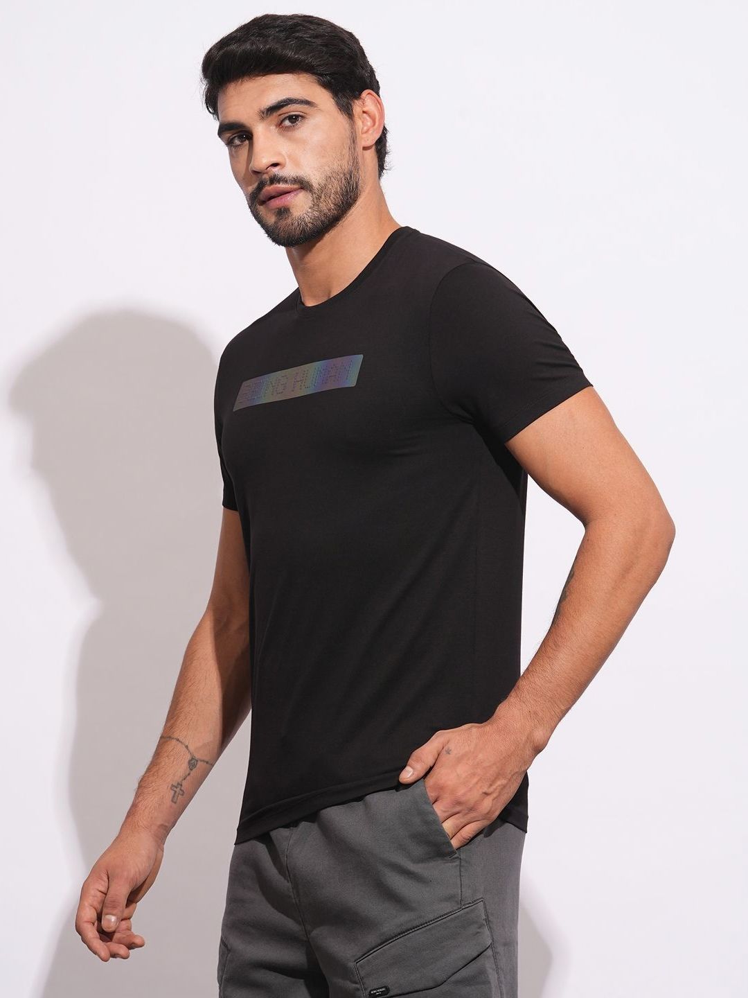 Being Human Men Typography Printed Round Neck Cotton Slim Fit T-shirt