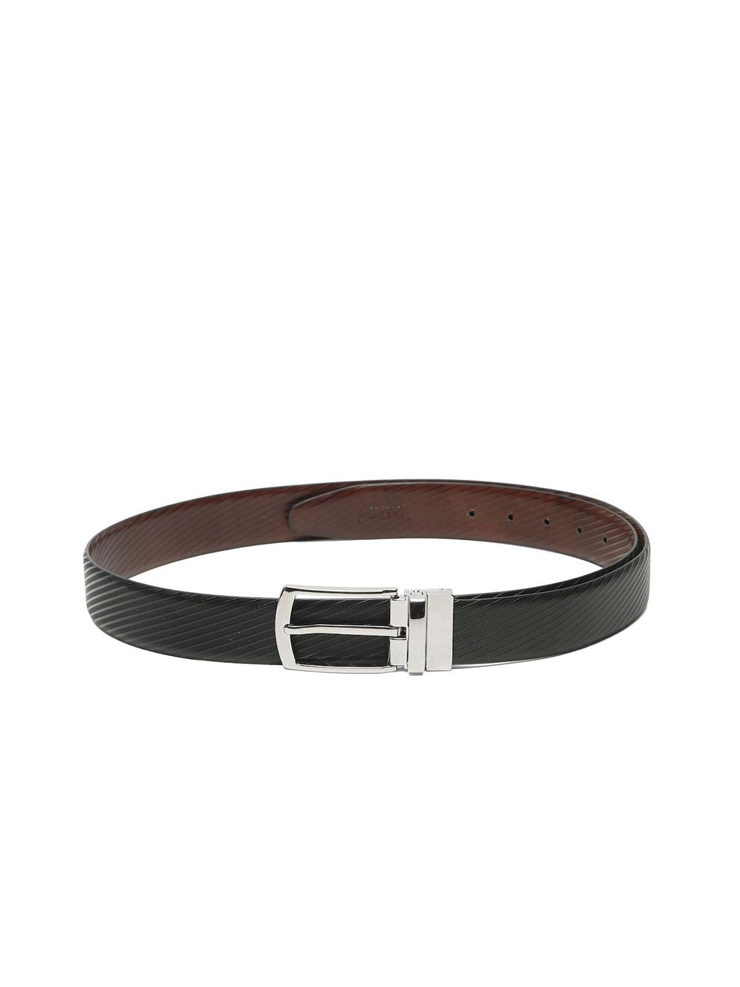 Teakwood Leathers Men Textured Leather Reversible Formal Belt