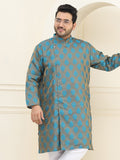 SOJANYA PLUS Ethnic Motifs Woven Design Mandarin Collar Straight Jacquard Kurta
