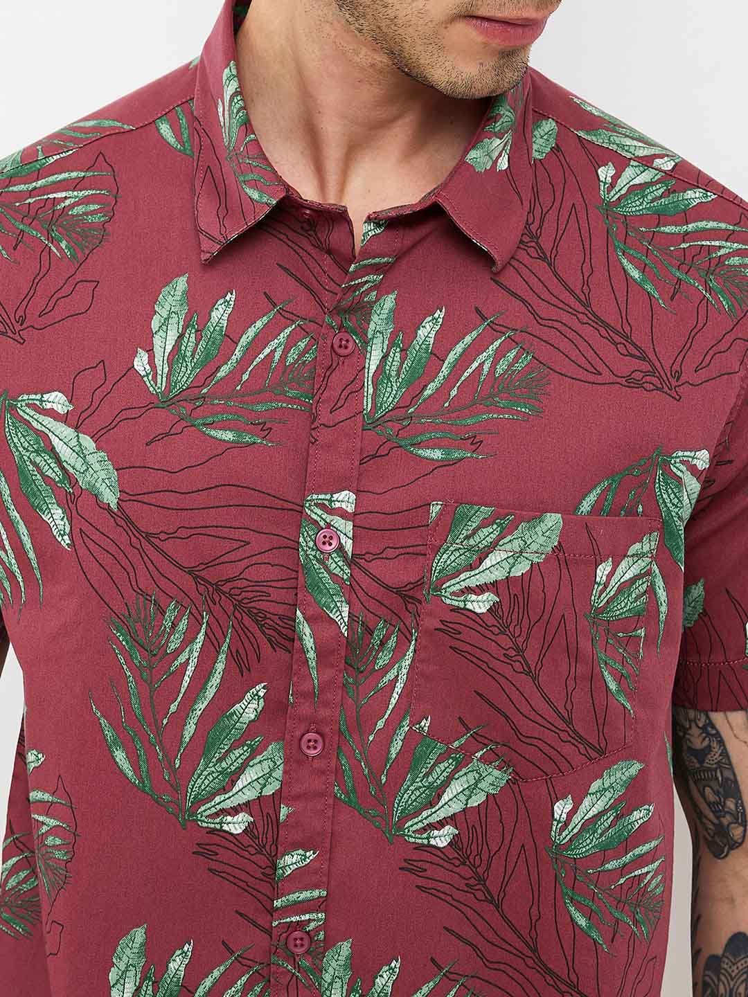 SPYKAR Men Spread Collar Floral Printed Cotton Casual Shirt