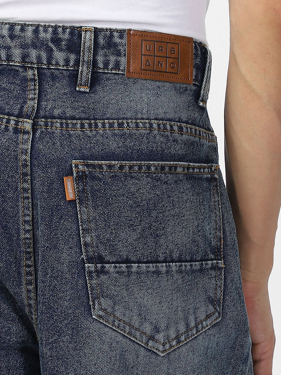 Urbano Fashion Men Loose Relaxed Fit Heavy Fade Jeans