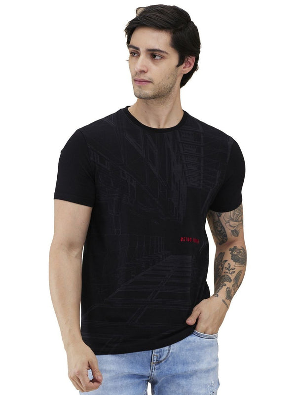 Being Human Men Graphic Printed Round Neck Cotton Slim Fit T-shirt
