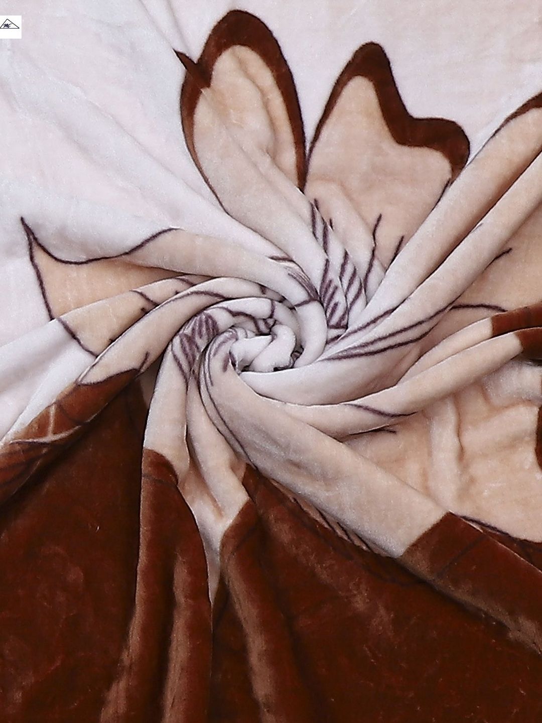 Monte Carlo Pink & Brown Floral Mild Winter 500 GSM Single Bed Blanket