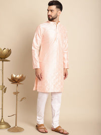Anouk Pink Embroidered Thread Work Regular Kurta with Churidar
