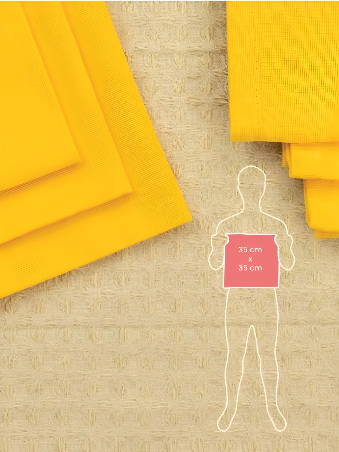 URBAN SPACE 6 Pcs Yellow Cotton Table Napkin