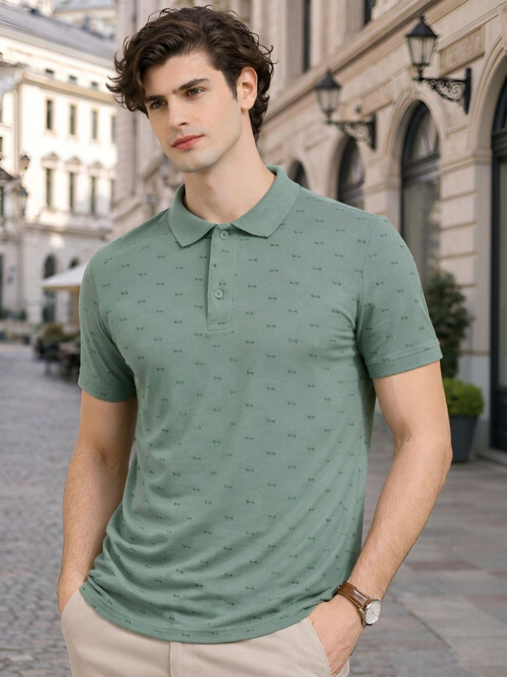 ADRO Men Printed Polo Collar T-shirt