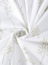 KLOTTHE White Floral Printed 400 TC Bedsheet with 2 Pillow Covers