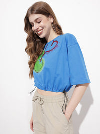 DressBerry Tropical Love Cinch That Waist Crop T-shirt