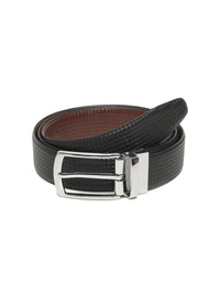 Teakwood Leathers Men Textured Leather Reversible Formal Belt