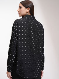 Tokyo Talkies Women Printed Drop Shoulder Button Down Shirt