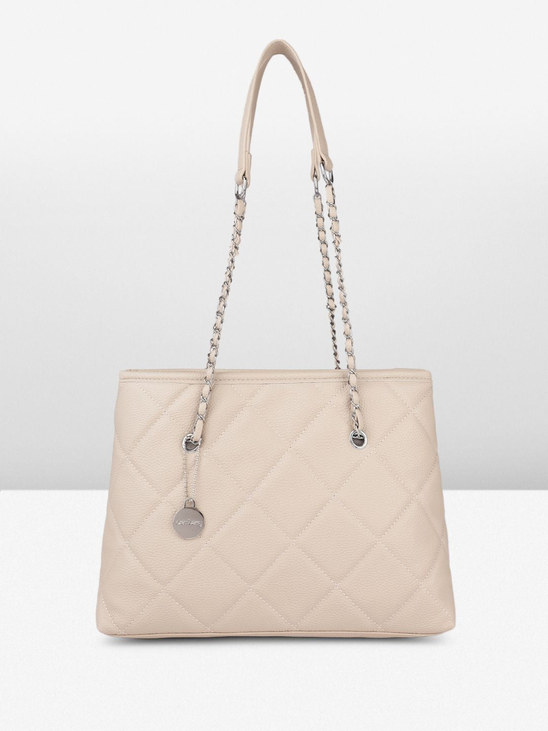 DressBerry Textured Structured Shoulder Bag with Quilted