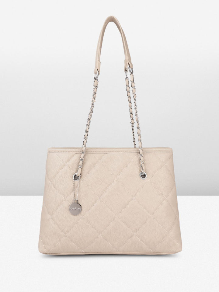 DressBerry Textured Structured Shoulder Bag with Quilted