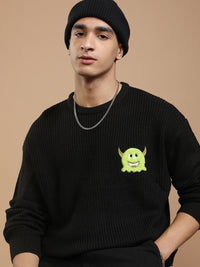 Highlander Lelaki Pullover dengan Perincian Dihiasi
