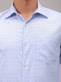 The Indian Garage Co. X Luxe Men Cutaway Collar Checked Slim Fit Formal Shirt