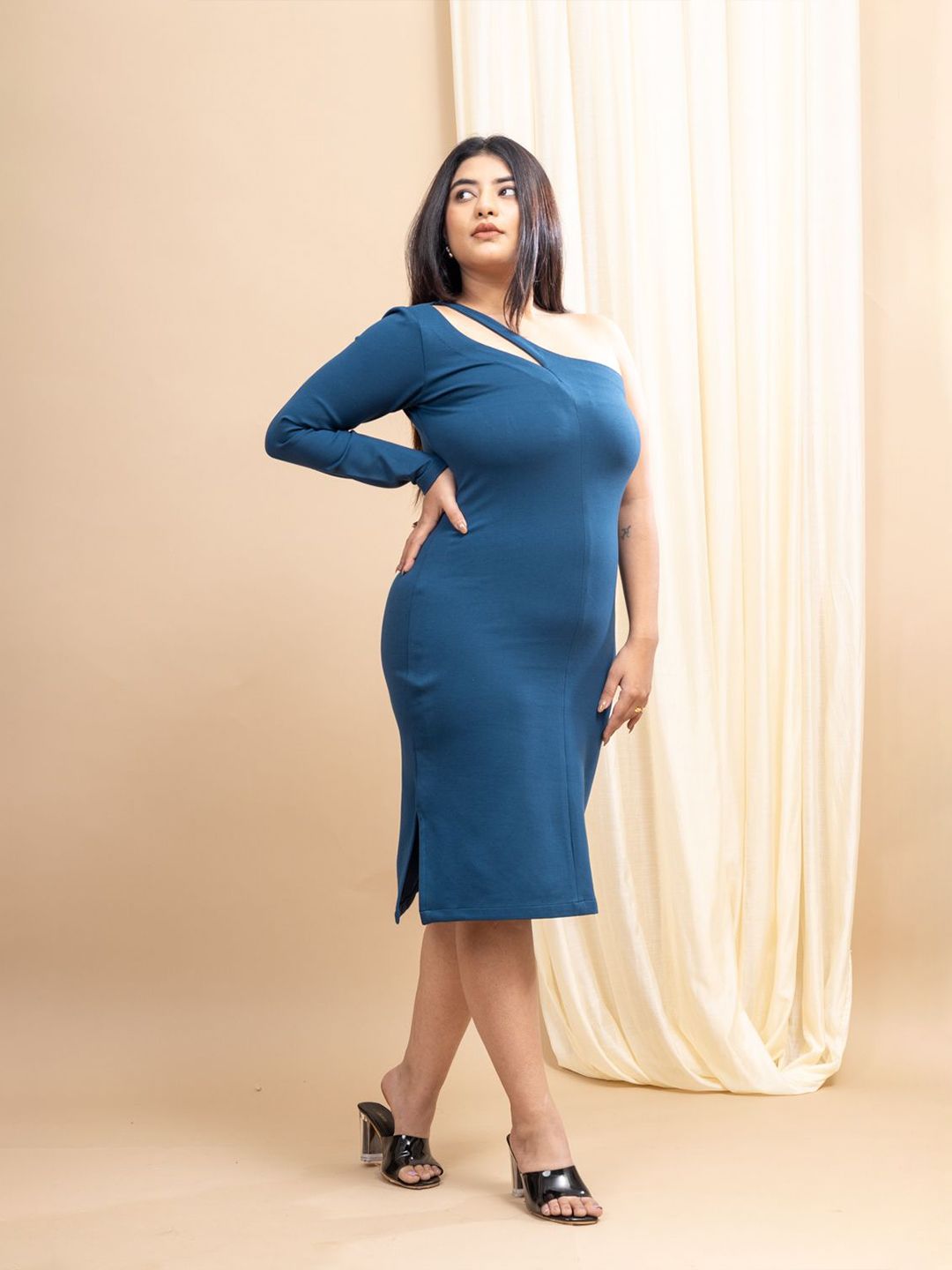 Pakaian Mamicha Wanita Selene Satu Bahu Bodycon